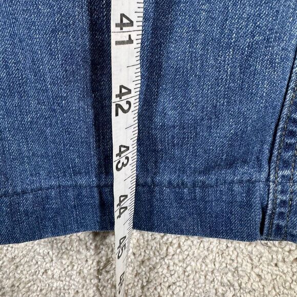 Walt Disney World Jean Jumper Dress Women's Large Blue Jean Mickey Mouse Snap Up - Picture 9 of 13